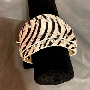 Zebra Wrap Bracelet with Rhinestones